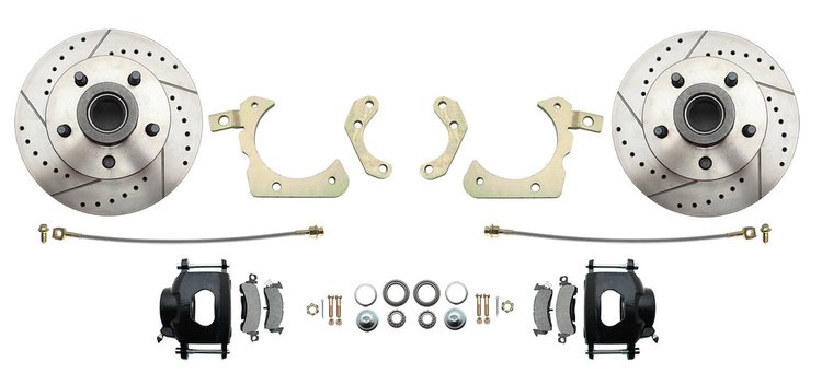Front Premium Disc Brake Conversion Kit for Select 1955-1958 GM Full Size Models [Premium Kit w/Black Calipers]