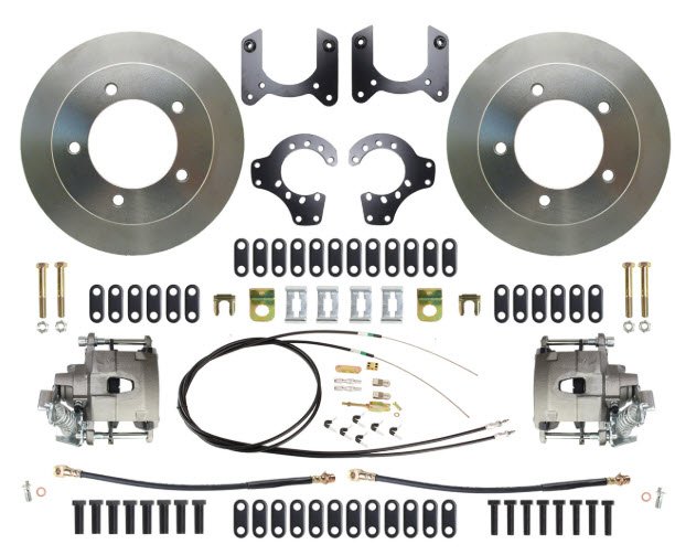 Ford 9 in. Rear Disc Brake Conversion Kit for Select 1980-1996 Ford F-150, Bronco [Standard Kit w/E-Brake & Natural Calipers]