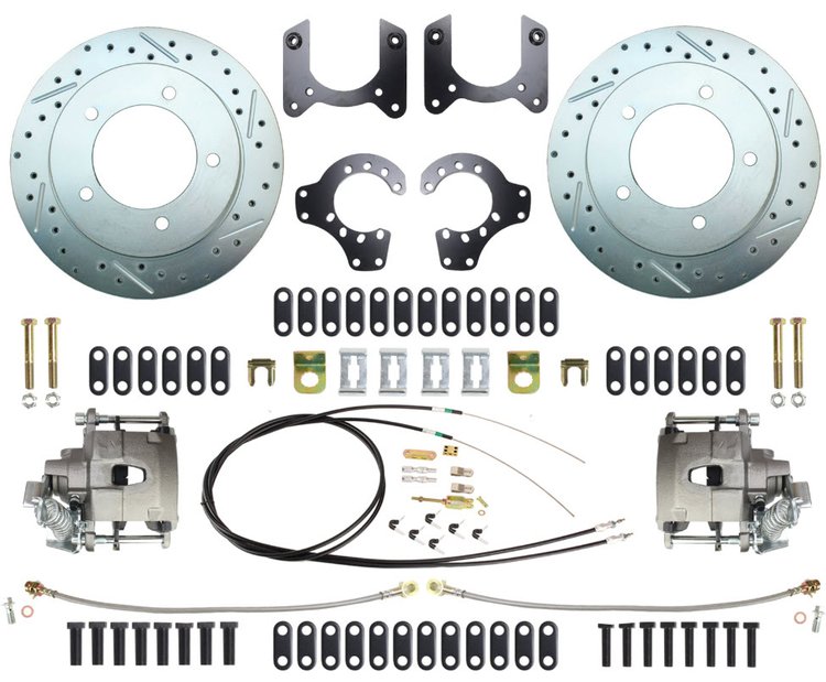 Ford 9 in. Rear Disc Brake Conversion Kit for Select 1980-1996 Ford F-150, Bronco [Premium Kit w/E-Brake & Natural Calipers]