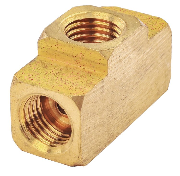 Brass Tee Fitting 5/16 in -28 Inverted Flare Ends