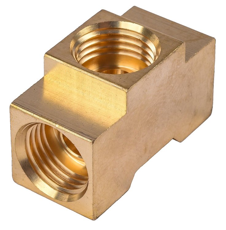 Brass Tee Fitting 1/2 in -20 Inverted Flare Ends