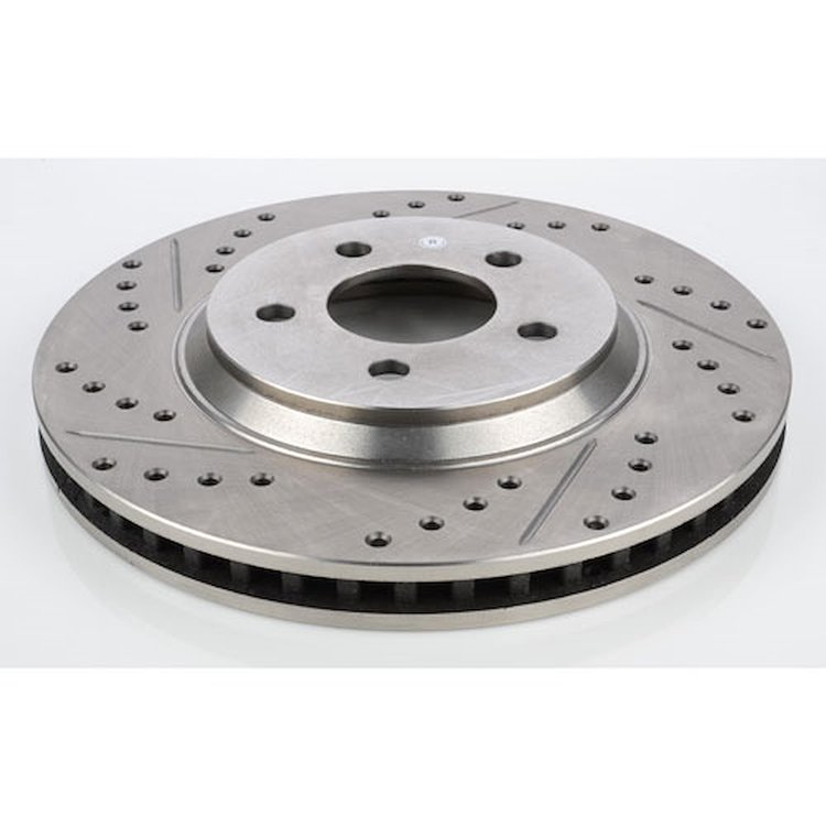 High Performance Cross-Drilled & Slotted Right Front Brake Rotor for 2005-2014 Mustang