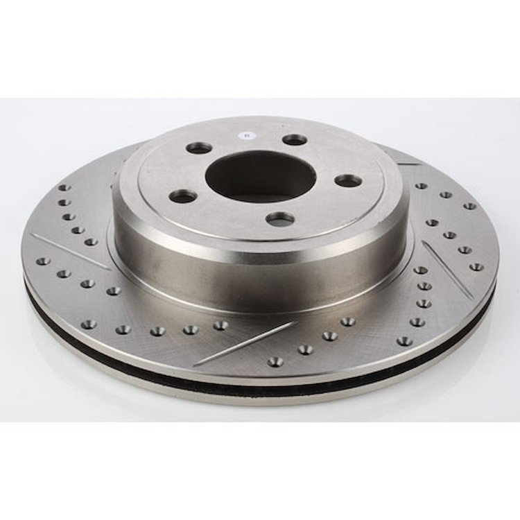 High Performance Cross-Drilled & Slotted Right Rear Brake Rotor for 2005-2016 Challenger, Charger, Magnum