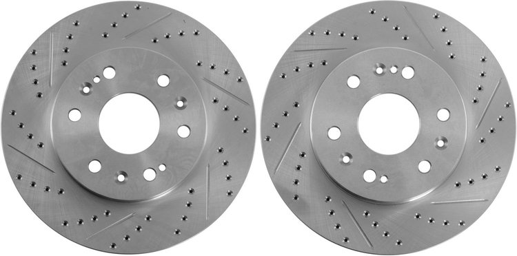 High Performance Cross-Drilled & Slotted Front Brake Rotors for 2005-2017 GM