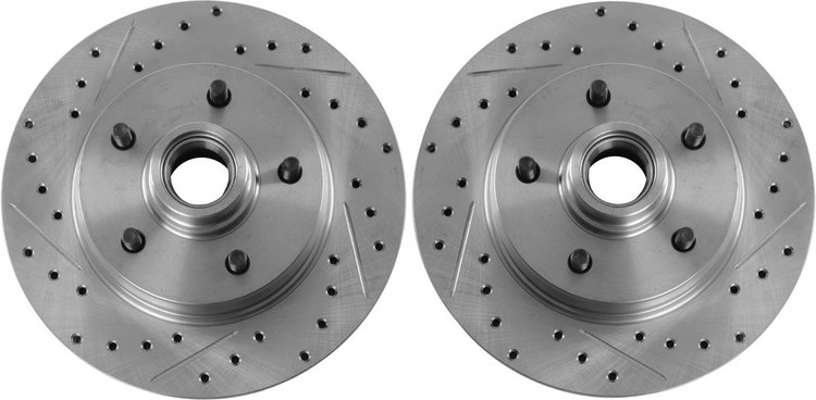 High Performance Cross-Drilled & Slotted Front Brake Rotors for 1977-1995 GM