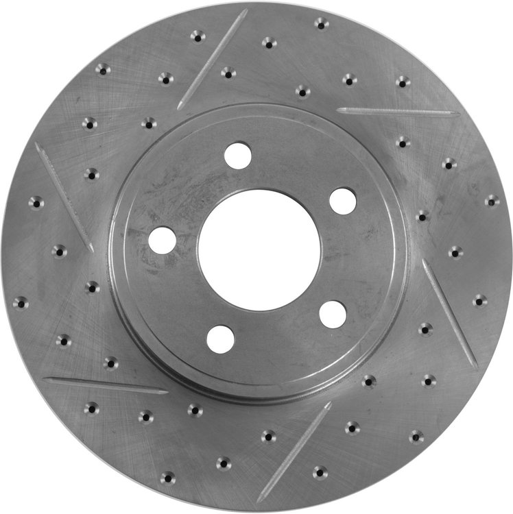 High Performance Cross-Drilled & Slotted Right Front Brake Rotor for 2003-2011 Ford