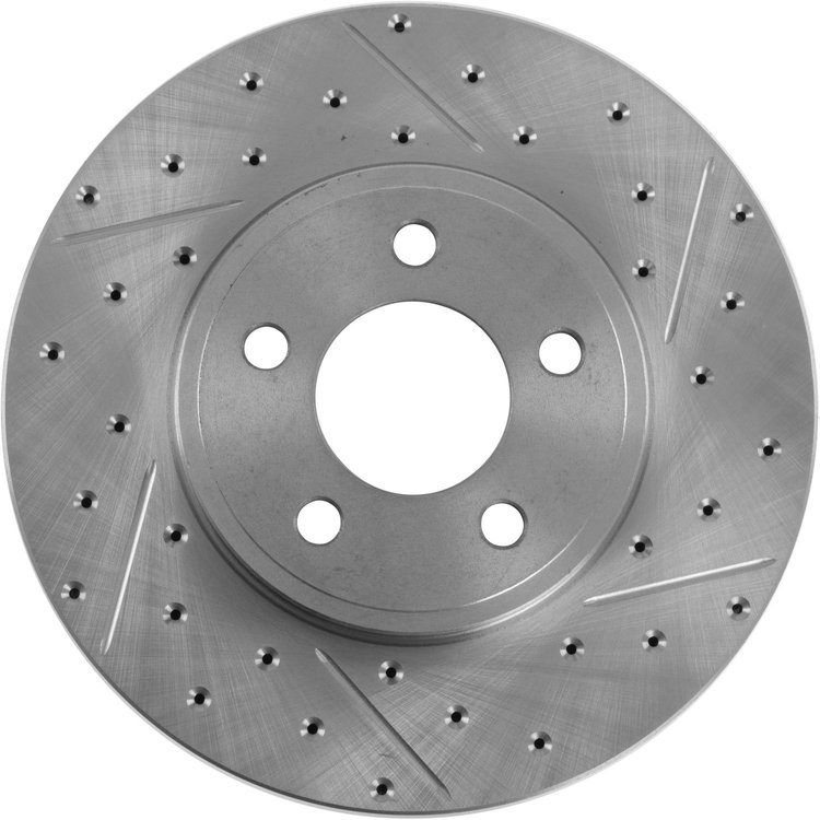 High Performance Cross-Drilled & Slotted Left Front Brake Rotor for 2003-2011 Ford