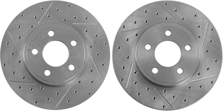 High Performance Cross-Drilled & Slotted Front Brake Rotors for 2003-2011 Ford