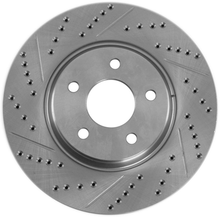 High Performance Cross-Drilled & Slotted Right Front Brake Rotor for 2004-2012 GM