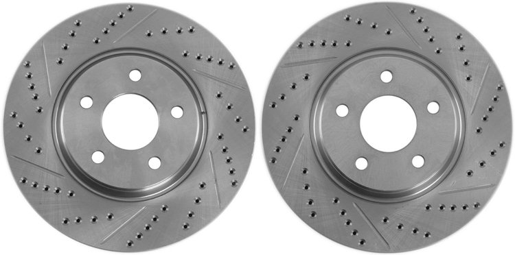 High Performance Cross-Drilled & Slotted Front Brake Rotors for 2004-2012 GM