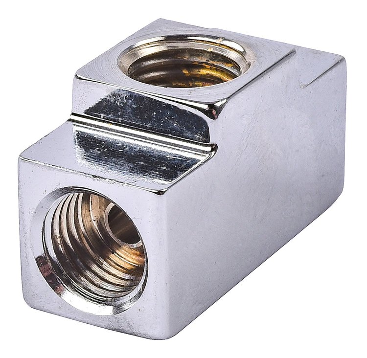 Chrome Tee Fitting 3/8 in. -24 Inverted Flare Female