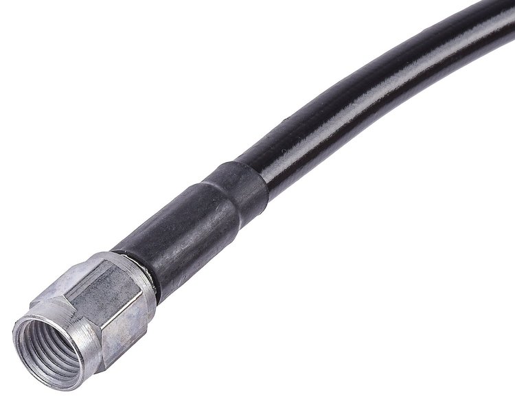 Black Coated Brake Hose [-3 AN, Straight Female to Straight Female, 18 in. Length]