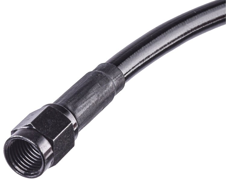 Black Coated Brake Hose [-3 AN, Straight Female to Straight Female, 30 in. Length]