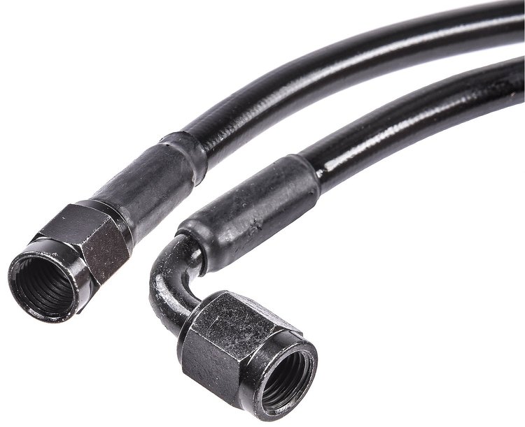Black Coated Brake Hose [-3 AN, Straight Female to Straight Female, 60 in. Length]