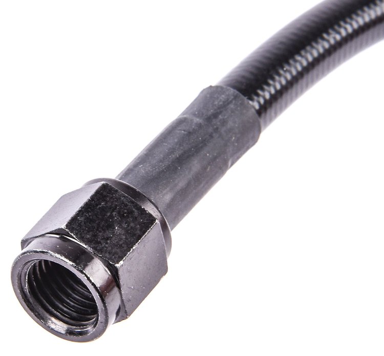 Black Coated Brake Hose [-4 AN, Straight Female to Straight Female, 60 in. Length]