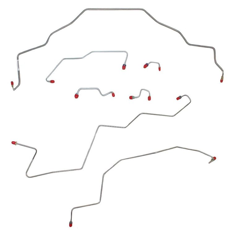 Front Brake Line Kit for 1995-1997 Dodge Ram 1500, 2500, 3500 2WD Trucks w/AWABS, Three-Block LH [Stainless]
