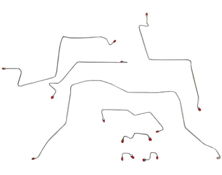 Front Brake Line Kit for 1995-1997 Dodge Ram 1500, 2500, 3500 4WD Trucks w/AWABS, Three-Block LH [Stainless]