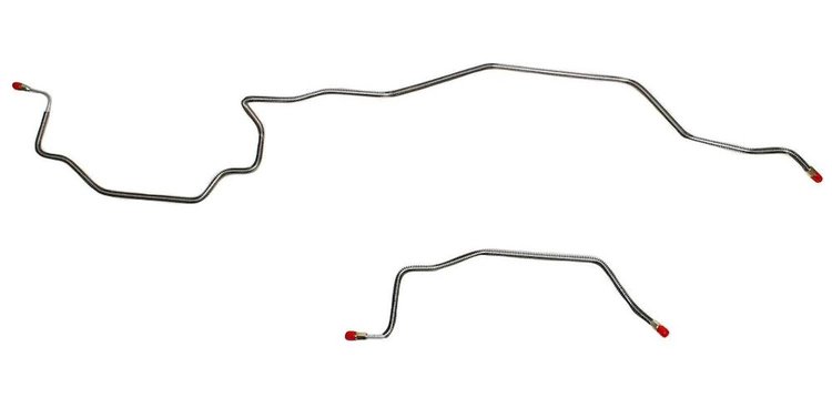 Rear Axle Brake Line Kit for 1998-2001 Dodge Ram 3500 Dually w/Dana 80, Rear Drum [Stainless]