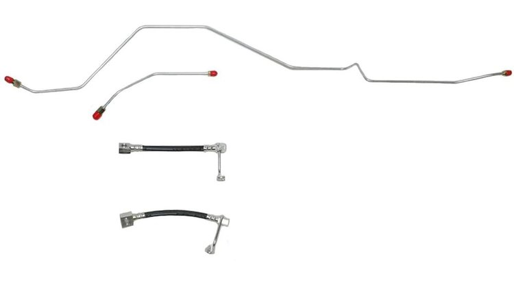 Rear Axle Brake Line Kit w/Hoses for 2003-2009 Dodge Ram 2500, 3500 V10 w/10.5 AAM Axle [Stainless]