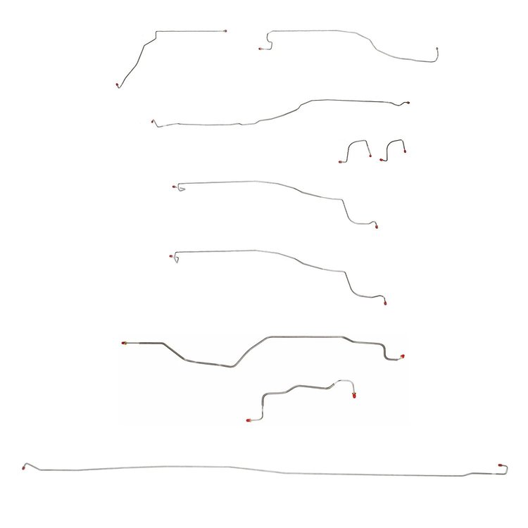 Complete Brake Line Kit for 2003-2004 GM 1500 4WD Truck w/Extended or Crew Cab/Short Bed [Stainless Steel]