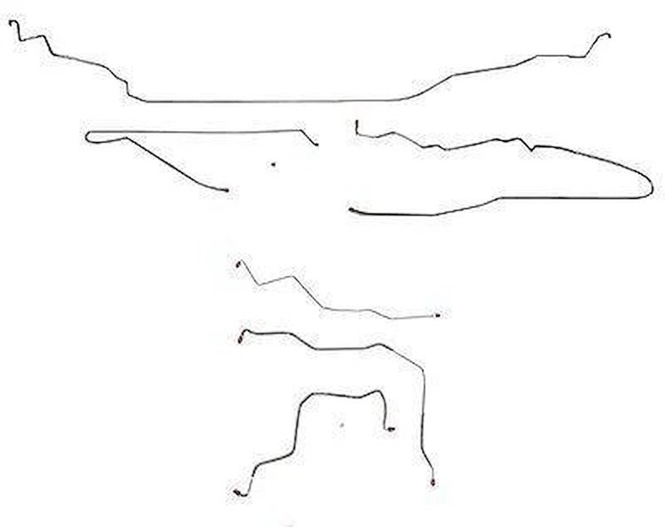 Complete Brake Line Set for 1996-1999 Chevy Cavalier, Pontiac Sunfire [Stainless Steel]