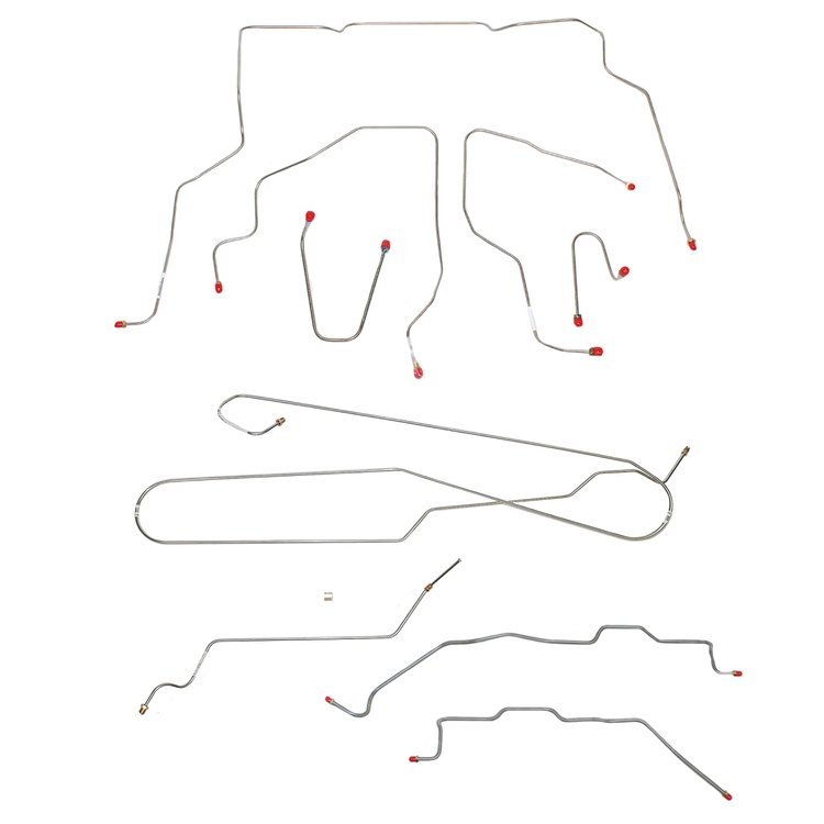 Complete Brake Line Kit for 1995-1998 GM K1500 Trucks w/Extended Cab/Short Bed [Stainless Steel]