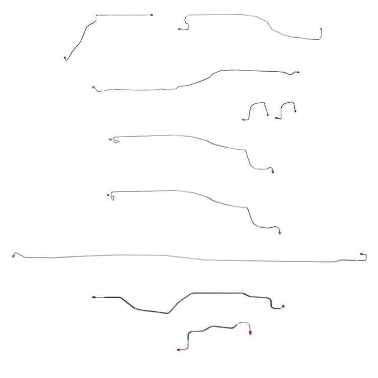 Complete Brake Line Kit for 2003-2004 GM 1500 4WD Trucks w/Regular Cab/Long Bed [Stainless Steel]