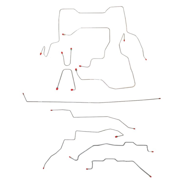 Complete Brake Line Kit for 1995-2000 GM K2500, K3500  Trucks w/Extended Cab/Short Bed [Stainless Steel]