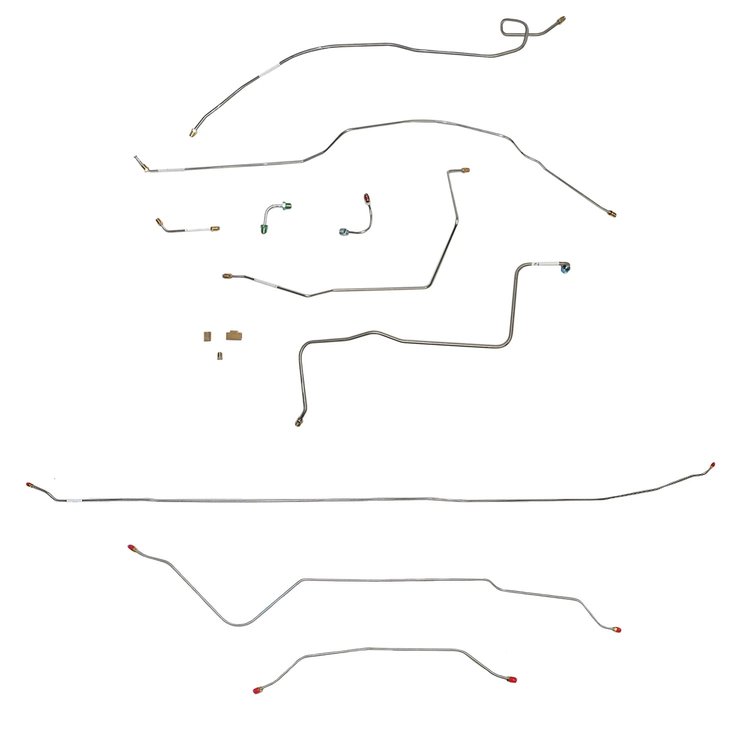 Complete Brake Line Kit for 1967-1970 Chevy C10, GMC 1500 2WD Trucks w/Power Disc, Long Bed, 6-Lug, Rear Coil [Stainless Steel]