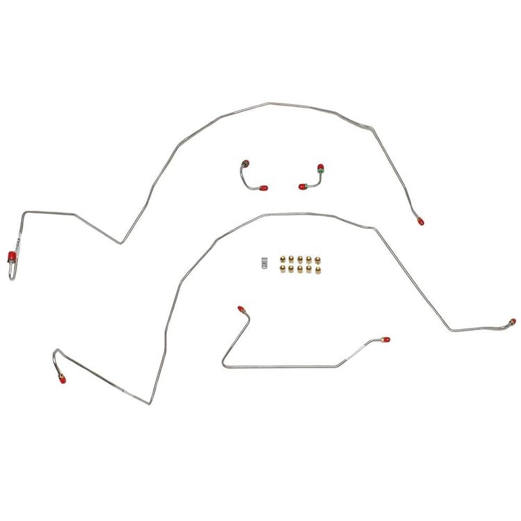 Complete Brake Line Set for 1955 Chevy Bel Air w/Manual Brakes, Single Exhaust [Stainless Steel]