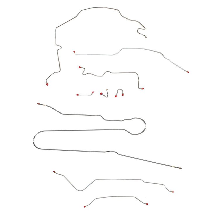 Complete Standard Brake Line Kit for 1967-70 Chevy C10, GMC 1500 2WD Truck King Pin Bed, 6-Lug, Coil Springs [Stainless Steel]