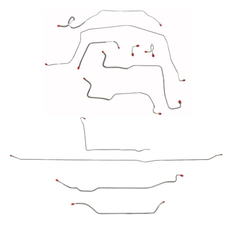 Complete Standard Brake Line Kit for 1967-1970 Chevy C10, GMC 1500 2WD Long Bed/Coil Spring, 5-Lug/Coil Spring [Stainless Steel]