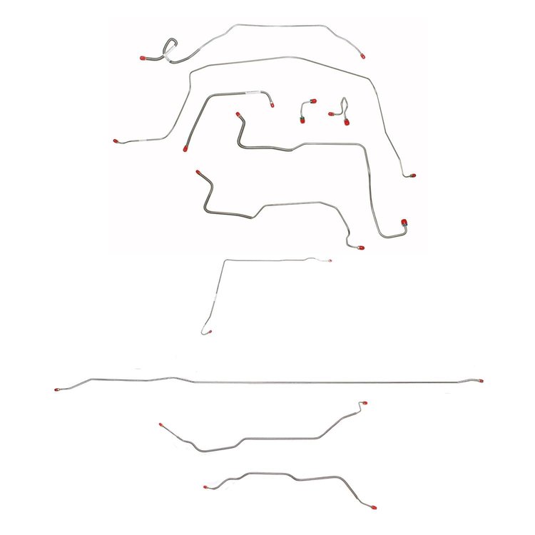 Complete Standard Brake Line Kit 1967-1970 Chevy C10, GMC 1500 2WD Short Bed/Coil Spring, 5-Lug/Leaf Spring [Stainless Steel]