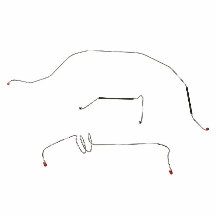 Front Brake Line Kit - Standard Disc Conversion for Select 1963-1966 Chevy Trucks w/Dual M/C [Lower Lines, Stainless]