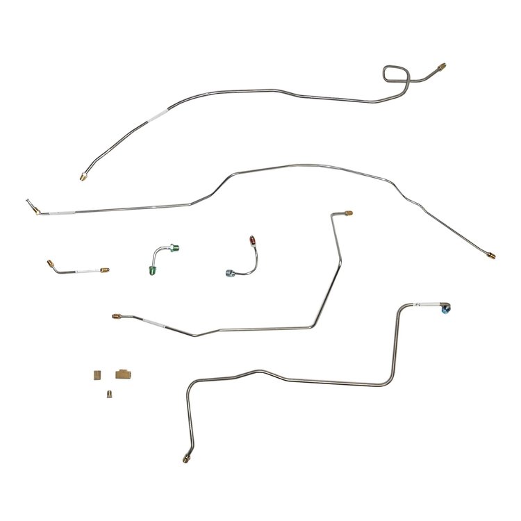 Front Brake Line Kit - Power Disc Conversion for Select 1967-1970 Chevy Trucks [Stainless]
