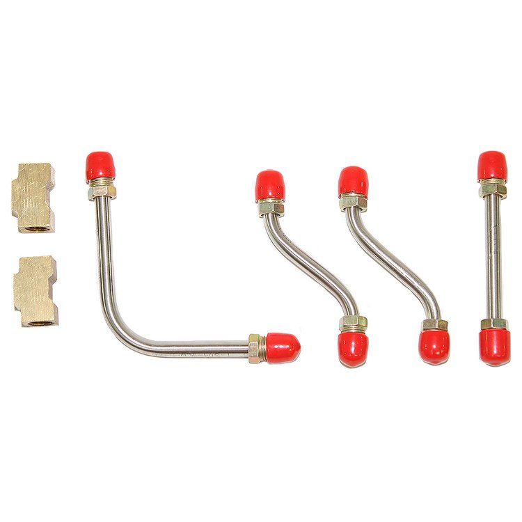 Front 4 Fuel Line Kit & 2 Tees for 69-71 Mopar B-Body 340/440 6 Pack [Steel]