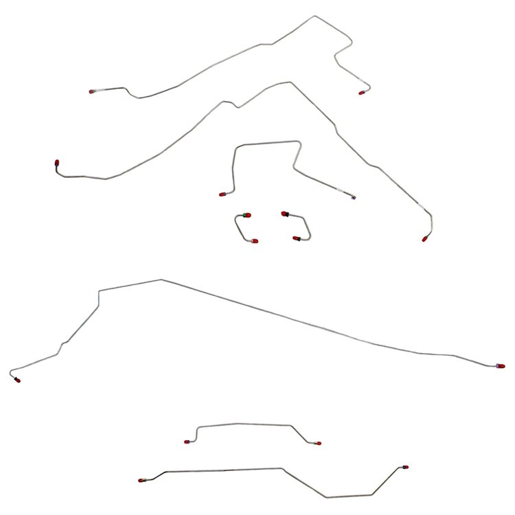 Complete Brake Line Kit for 97-06 Jeep Wrangler TJ w/o ABS, Dana 35 [Steel]