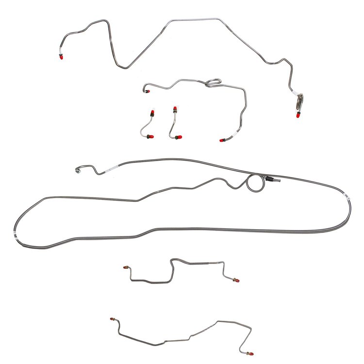 Complete Brake Line Kit for 86-89 Camaro, 2.5L/4 Cyl (1986) or 2.8L/6 Cyl, Borg-Warner HD Axle [Stainless Steel]