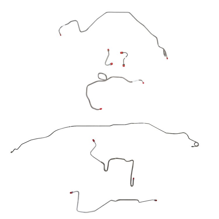 Complete Brake Line Kit for 1982-83 Pontiac Firebird 2.5L 4 Cyl or 2.8L 6 Cyl w/ J65 Rear Disc [Stainless Steel]