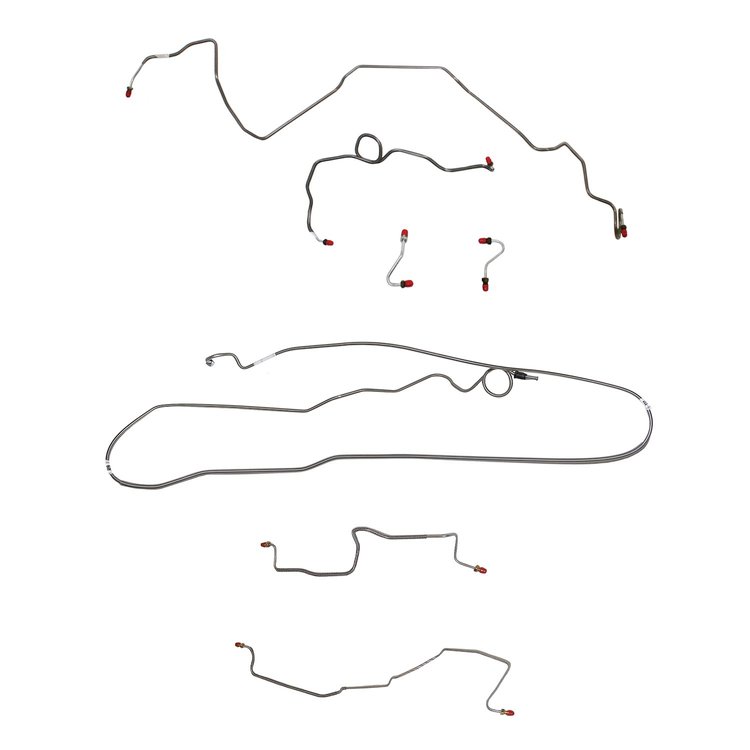 Complete Brake Line Kit for 1989 Pontiac Firebird 2.8L 6 Cyl or 3.1L 6 Cyl w/ Rear Drum [Stainless Steel]