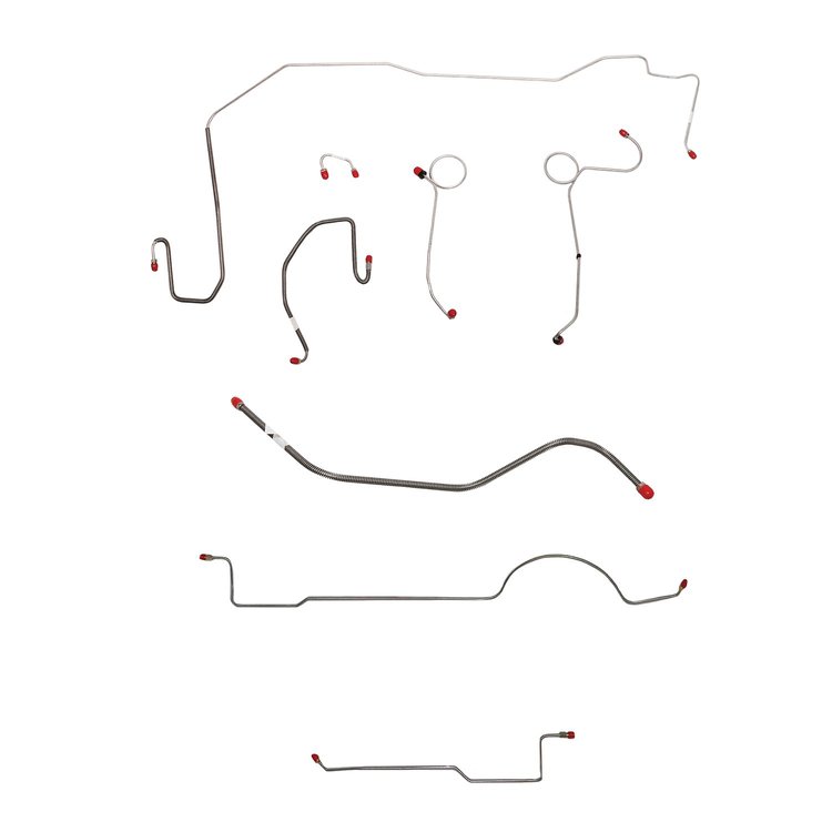 Complete Brake Line Kit for 1970-71 Mopar E-Body w/Power Disc, 8 3/4 in. or Dana Axle, w/Hemi [Stainless Steel]