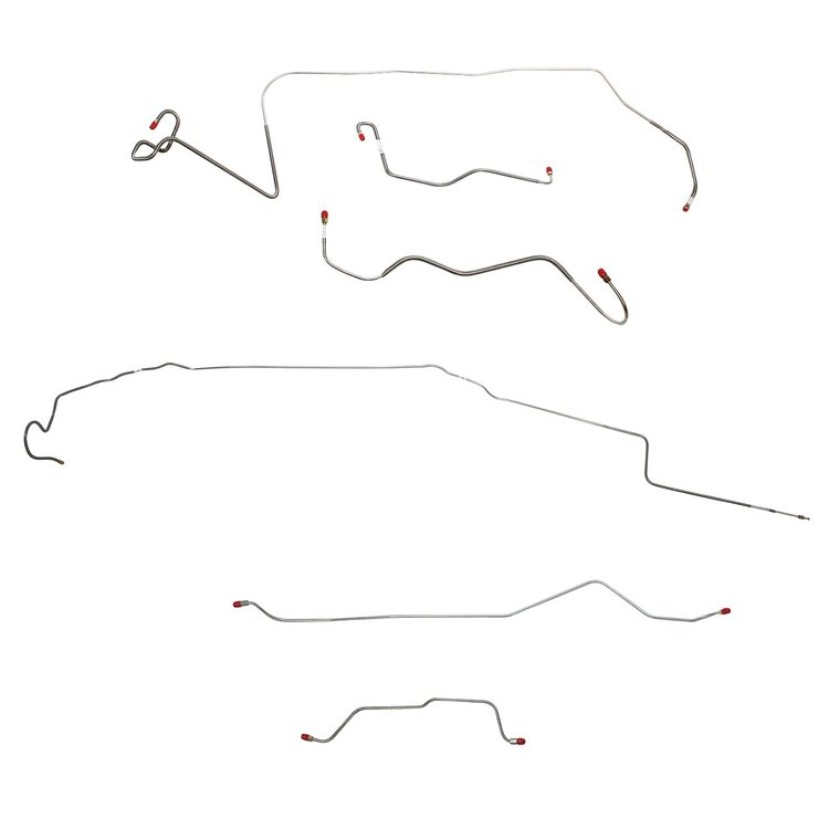 Complete Brake Line Kit for 1966 Mopar A-Body w/ Standard Brakes, 7-1/4 in. or 8-1/4 in. Axle [Stainless Steel]