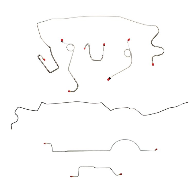 Complete Brake Line Kit for 1971 Mopar A-Body w/ Standard Drum, 8 3/4 in. Axle, 108 in. Wheel Base [Steel]