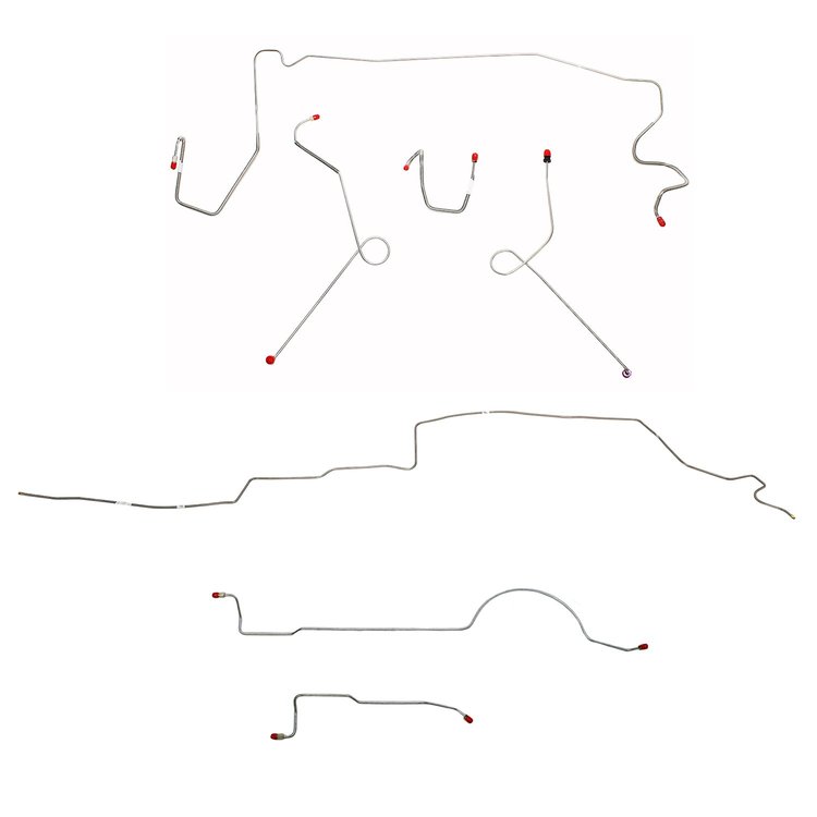 Complete Brake Line Kit for 1973 Mopar A-Body w/ Power Brakes, 108 in. Wheel Base [Steel]