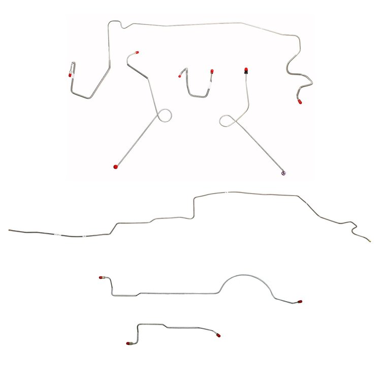 Complete Brake Line Kit for 1974 Mopar A-Body w/ Power Brakes, 108 in. Wheel Base [Stainless Steel]
