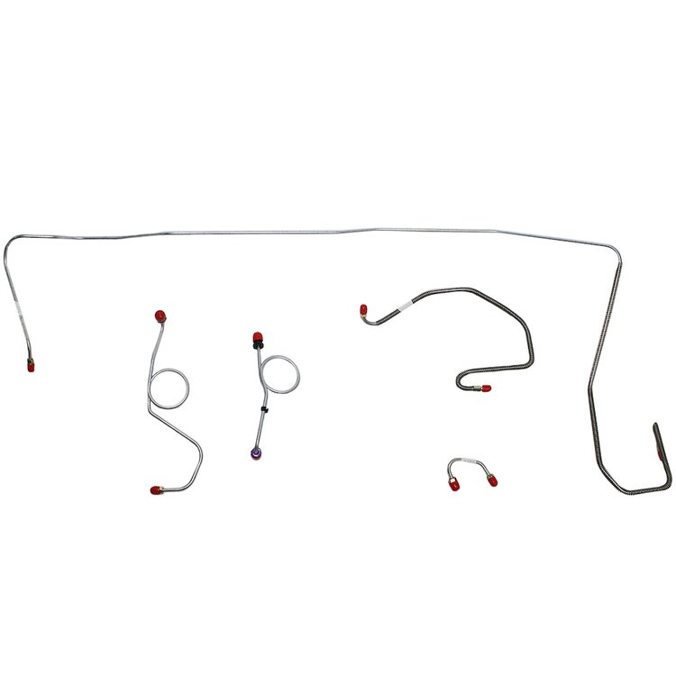 5-Piece Front Brake Line Kit for 70-71 Mopar E-Body Non-Power Disc [Steel]