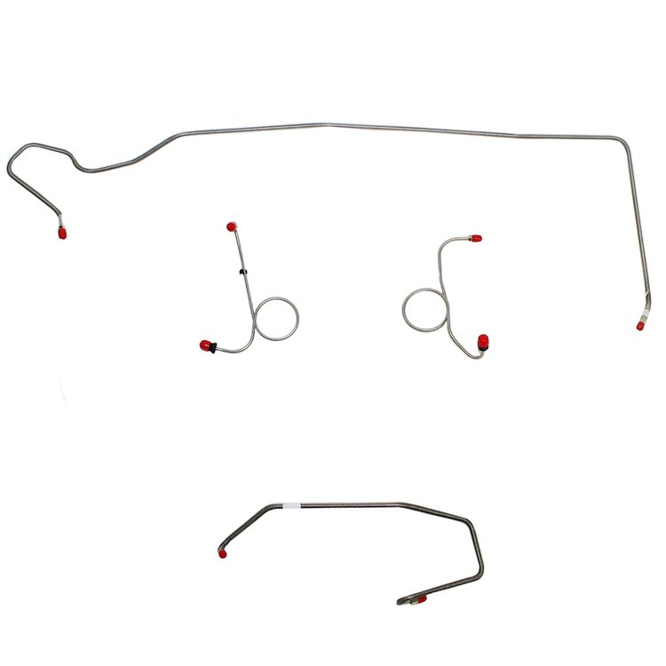 4-Piece Brake Line Set for 74 Mopar E-Body w/ Standard Disc [Steel]