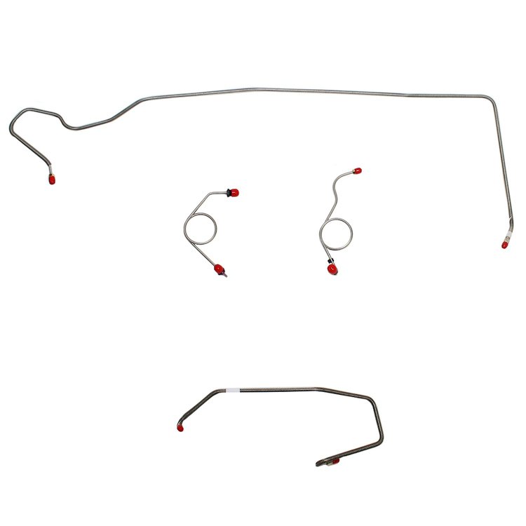 4-Piece Brake Line Set for 74 Mopar E-Body w/ Power Disc [Steel]