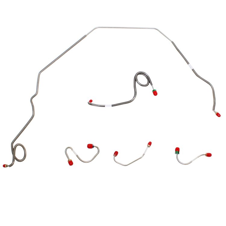 Front 5-Piece Brake Line Set for 69 Pontiac Firebird w/ Power Disc [Stainless Steel]