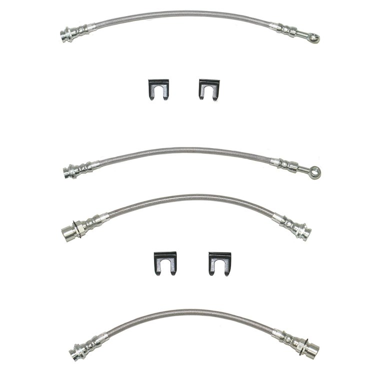 Brake Hose Kit for 93-97 GM F-Body With Rear Drum [Braided Stainless Steel]